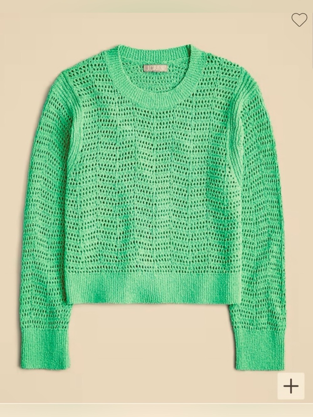 J. Crew Pointelle Crewneck Sweater - Dark Mint Size S